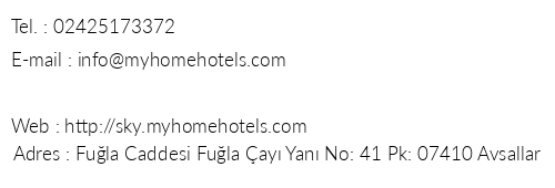 My Home Sky Hotel telefon numaralar, faks, e-mail, posta adresi ve iletiim bilgileri